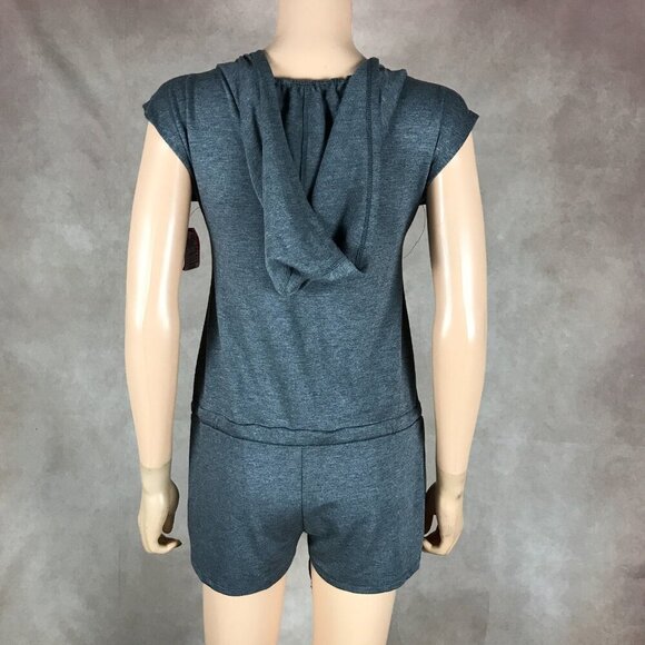 Material Girl Active Charcoal Gray NEW YORK CITY Hooded Romper NWT XS - Picture 4 of 8